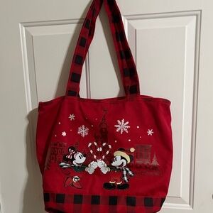 Disney Festive Red Tote featuring Mickey and Minnie